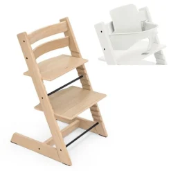 Stokke Pakketilbud, Tripp-Trapp, , Oak Natur + Baby Set, Hvit Hot