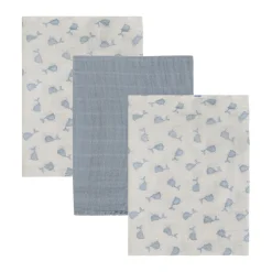 Pippi Gassklut Muslin 3pk, Ashley Blue Hot