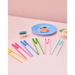 Rice Plastspisepinner for nybegynnere, 6pk, New