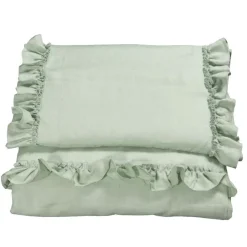 Sengesett, NG Baby, Lin Ruffle, Sea Green, 80x100/35x40cm Best
