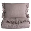 Sengesett, NG Baby, Lin Ruffle, Dusty Pink, 80x100/35x40cm Best