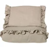 Sengesett, NG Baby, Lin Ruffle, Beige, 65x80/35x40cm New