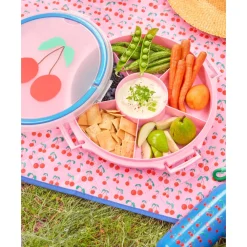 Rice Serveringsbrett med håndtak, Rosa med kirsebærmotiv, Online