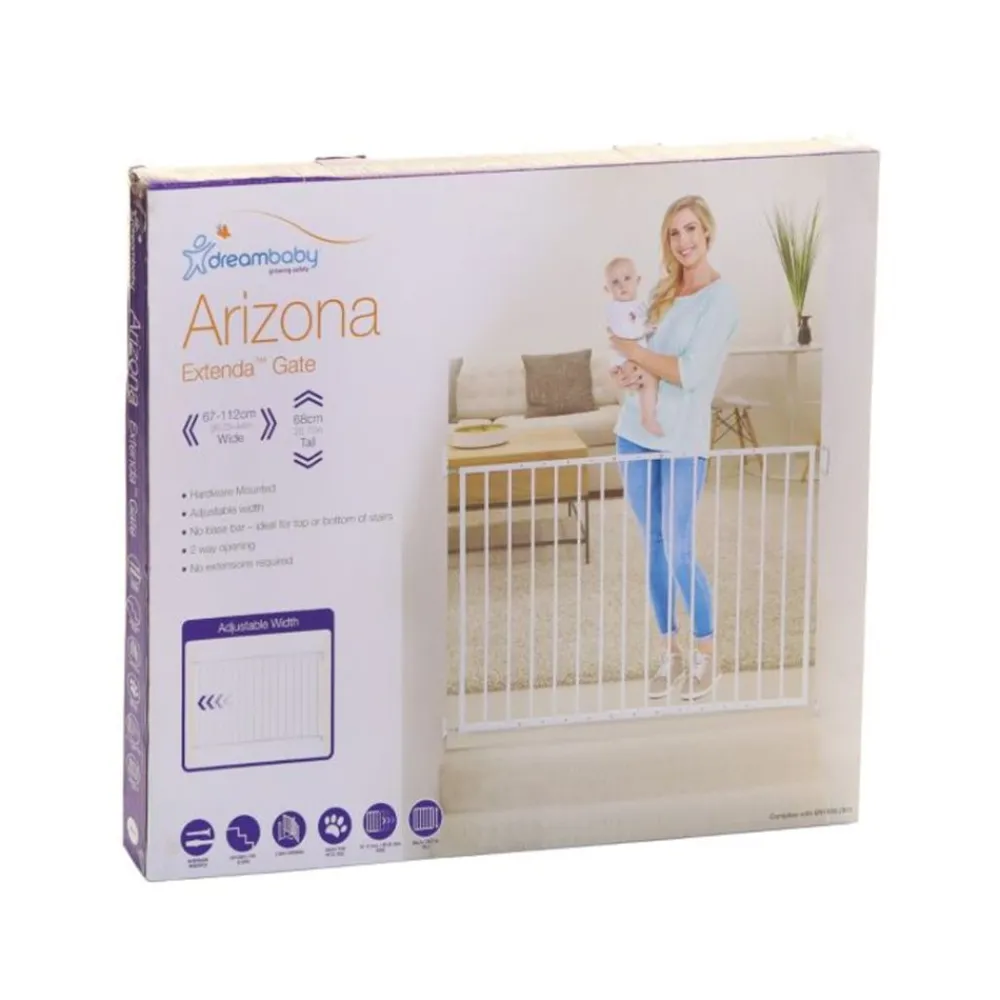 Dreambaby Sikkerhetsgrind, ARIZONA, , Hvit Outlet