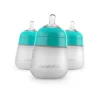 Silikontåteflaske (myk), Nanobébé, Flexy, Turkis, 270 ml, 3pk New