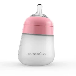 Silikontåteflaske (myk), Nanobébé, Flexy, Rosa, 270 ml, 1pk Hot