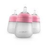 Silikontåteflaske (myk), Nanobébé, Flexy, Rosa 270 ml, 3pk Outlet