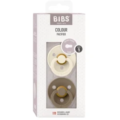 Bibs Smokk, , Latex, Size 1, Ivory/Dark Oak, 2pk