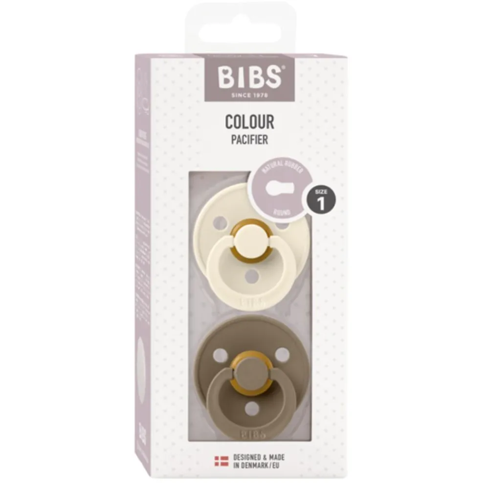 Bibs Smokk, , Latex, Size 1, Ivory/Dark Oak, 2pk