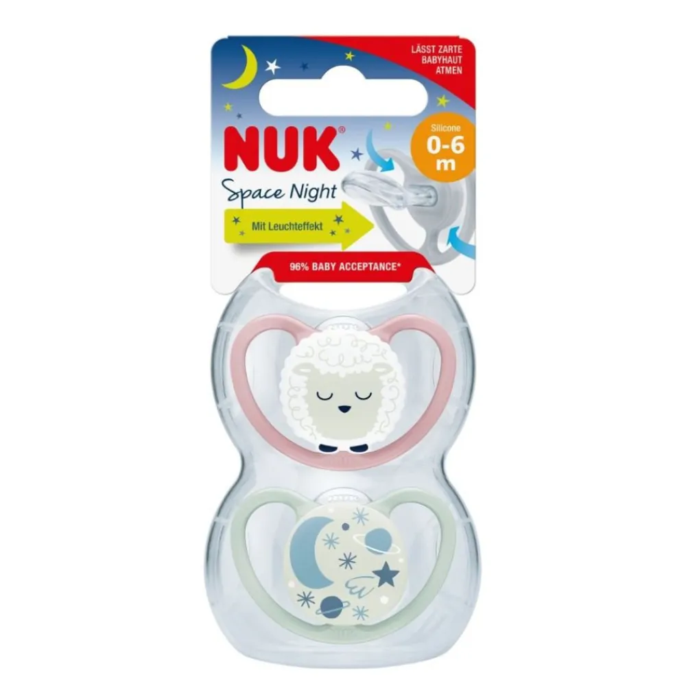 NUK Smokk, , Sheep, Night, Silikon 2pk, 0-6mnd