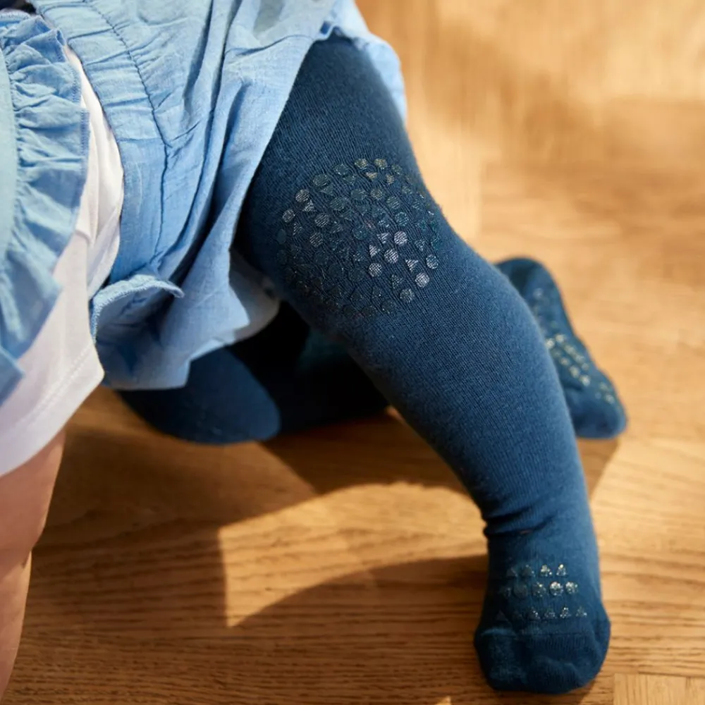 Gobabygo Strømpebukse, , Antiskli, Bambus, Navy Blue Sale