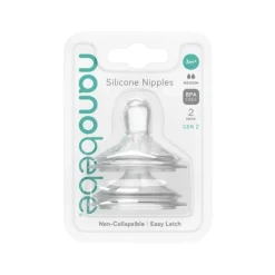 Tåtesmokk, Nanobébé, Silikon, Medium Flow , 2pk Gen 2 Discount