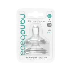 Tåtesmokk, Nanobébé, Silikon, Slow Flow, 2pk Gen 2 Hot