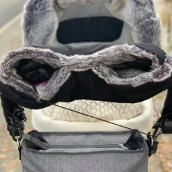 Tinkafu Vognmuffe, , Vegan Fùr, Svart/Grå Hot