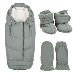 Voksi Vinterpakke, City North, Vognvotter og Baby Booties, Meadow Green Discount