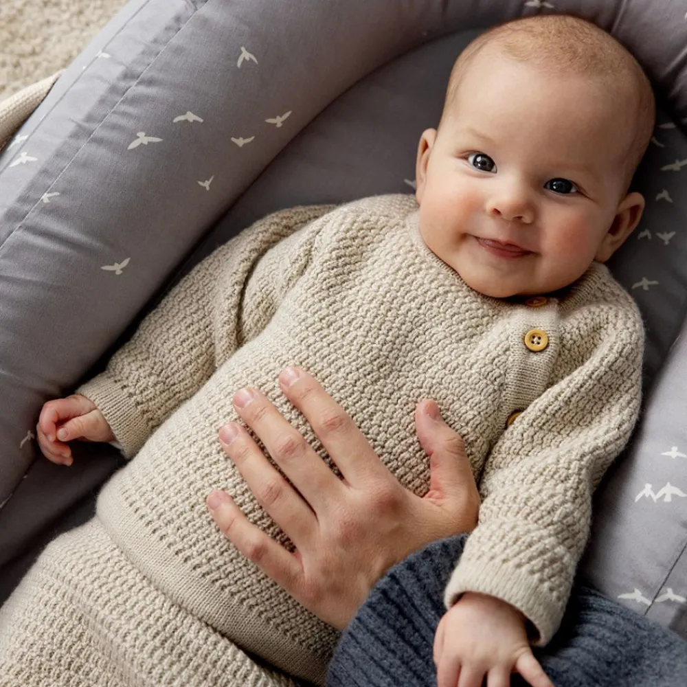 Voksi ® Wool, Honeycomb Genser, Seashell Sand