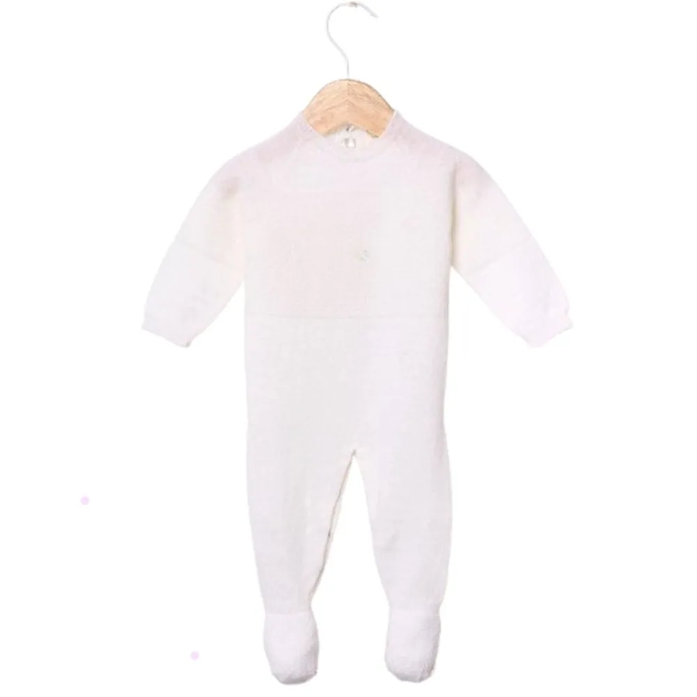 Wedoble Heldress m/fot, Merinoull, Hvit New